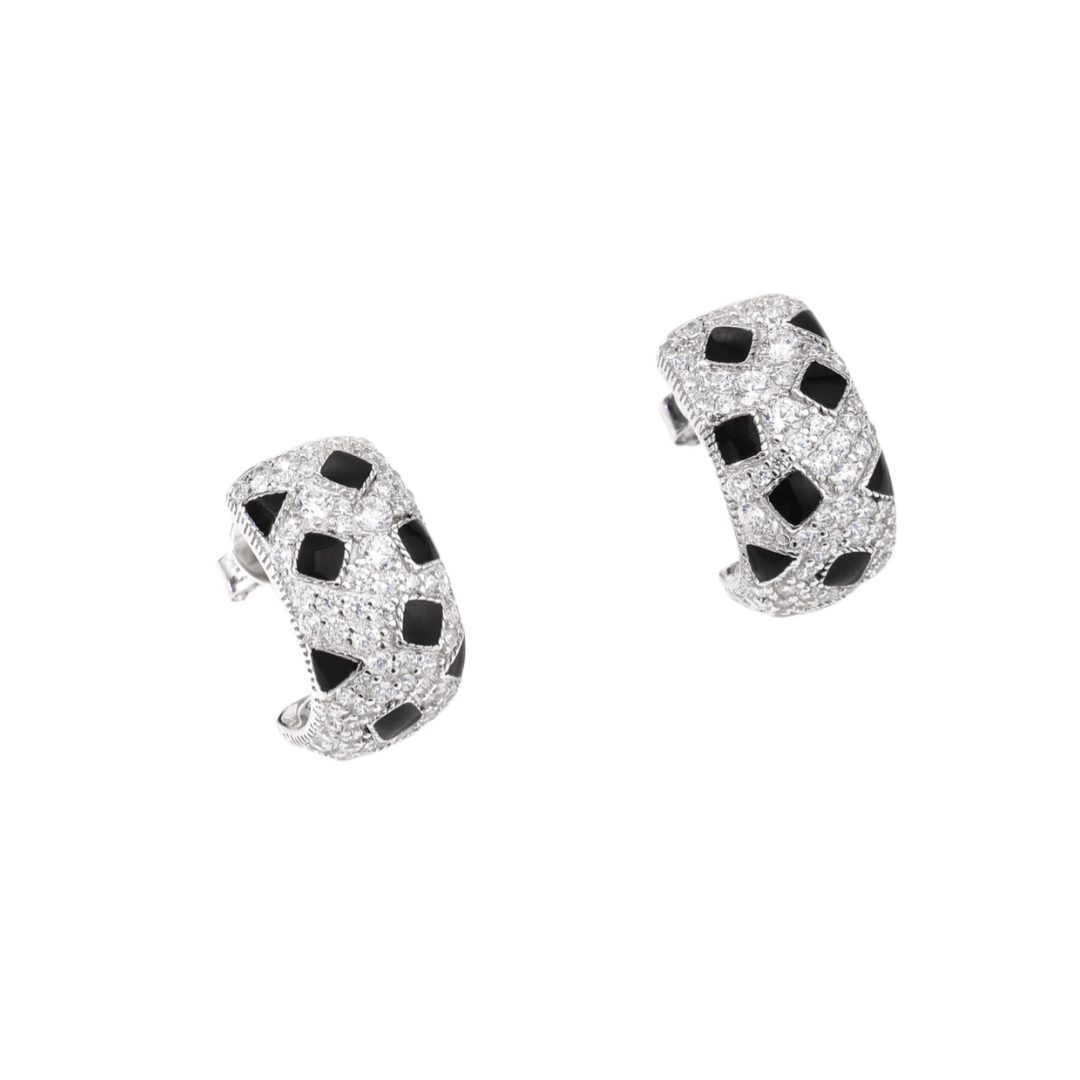 CTES003 S925 Sterling silver full diamond panther  De cartier earrings - ccjewelryacc