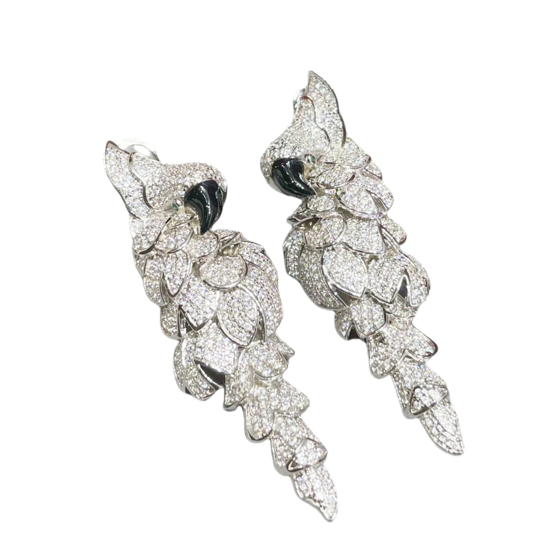 CTEV011 18K White Gold LES OISEAUX LIBERES EARRINGS - ccjewelryacc