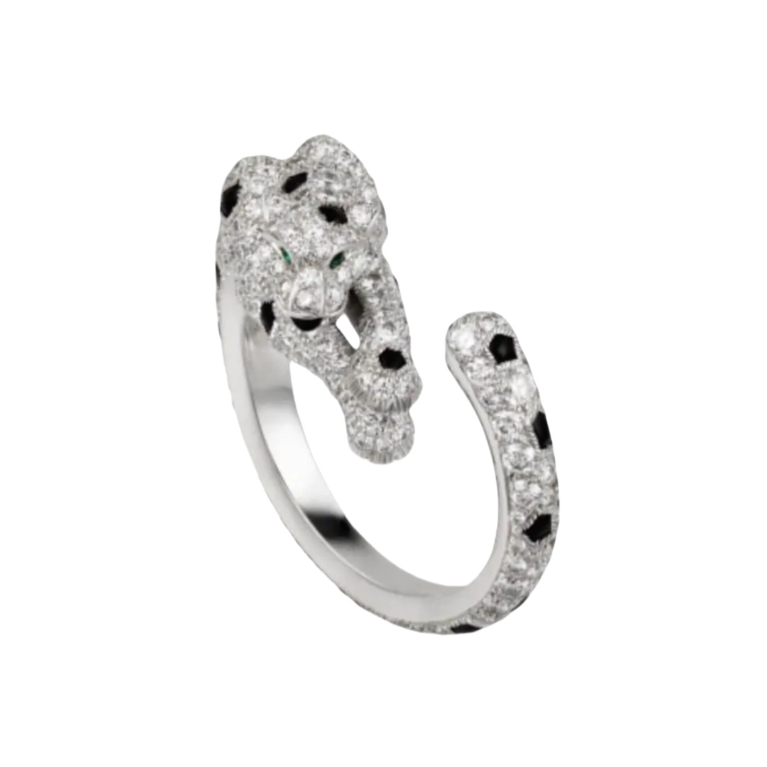 CTRV006 18K PANTHÈRE WHITE GOLD DE CARTIER RING - ccfashionjewelry
