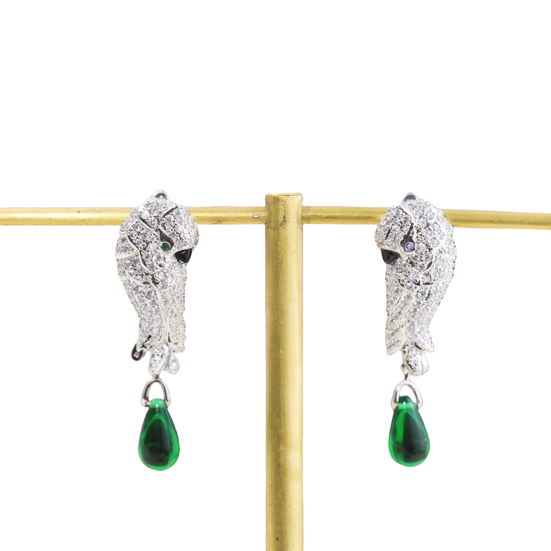 CTEV012 18k White Gold LES OISEAUX LIBÉRÉS EARRINGS Clip - ccjewelryacc