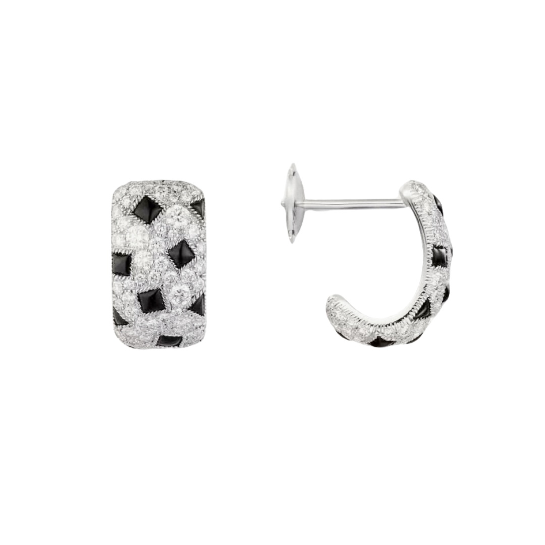 CTE030 Full diamond C-Shape panther earrings - ccjewelryacc