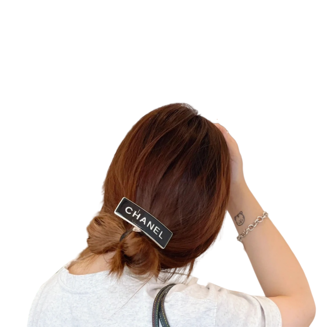 CCH050 Black Acrylic with letters Hair clip Hair Jewelry hair accessories - ccjewelryacc