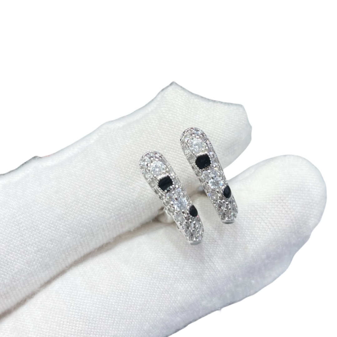 CTEV001 18k White Gold full diamond PANTHÈRE DE CARTIER EARRINGS - ccjewelryacc