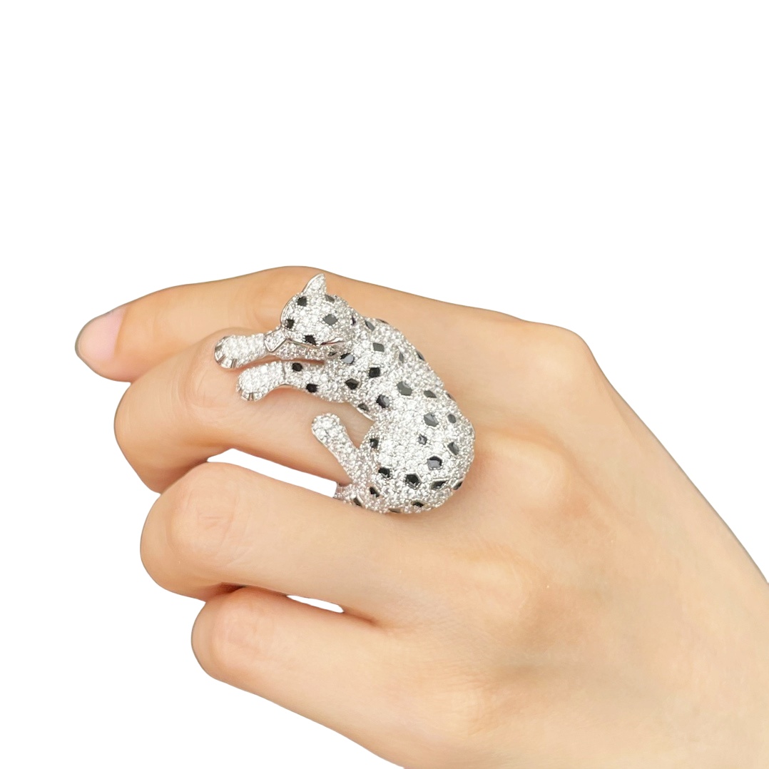 CTRV005 18K PANTHÈRE WHITE GOLD DE CARTIER RING - ccjewelryacc