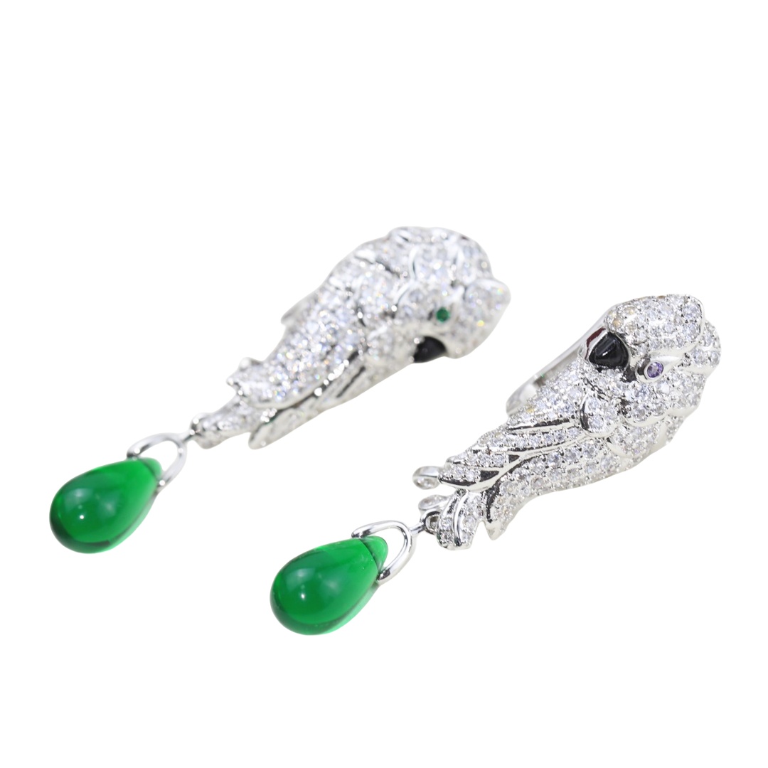 CTEV012 18k White Gold LES OISEAUX LIBÉRÉS EARRINGS Clip - ccjewelryacc