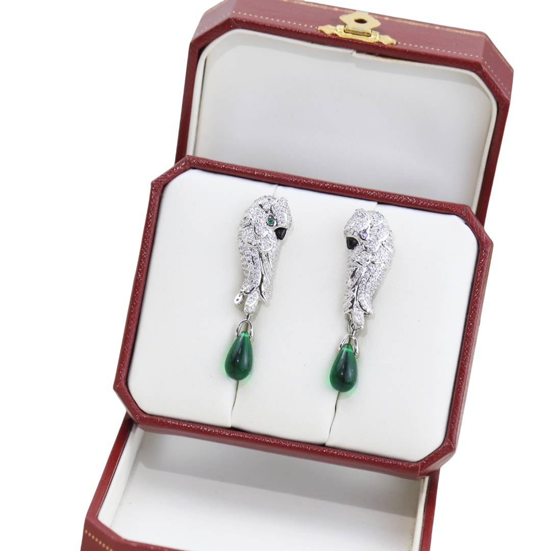 CTEV012 18k White Gold LES OISEAUX LIBÉRÉS EARRINGS Clip - ccjewelryacc