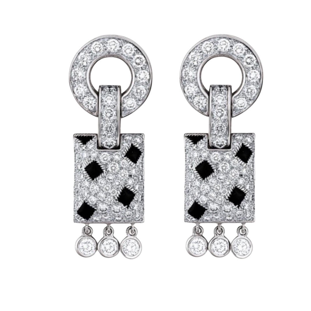 CTE033 Full diamond panther Stud earrings - ccjewelryacc