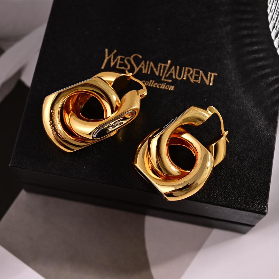 YYE053 LE CASSANDRE Link chain metal earring - ccjewelryacc