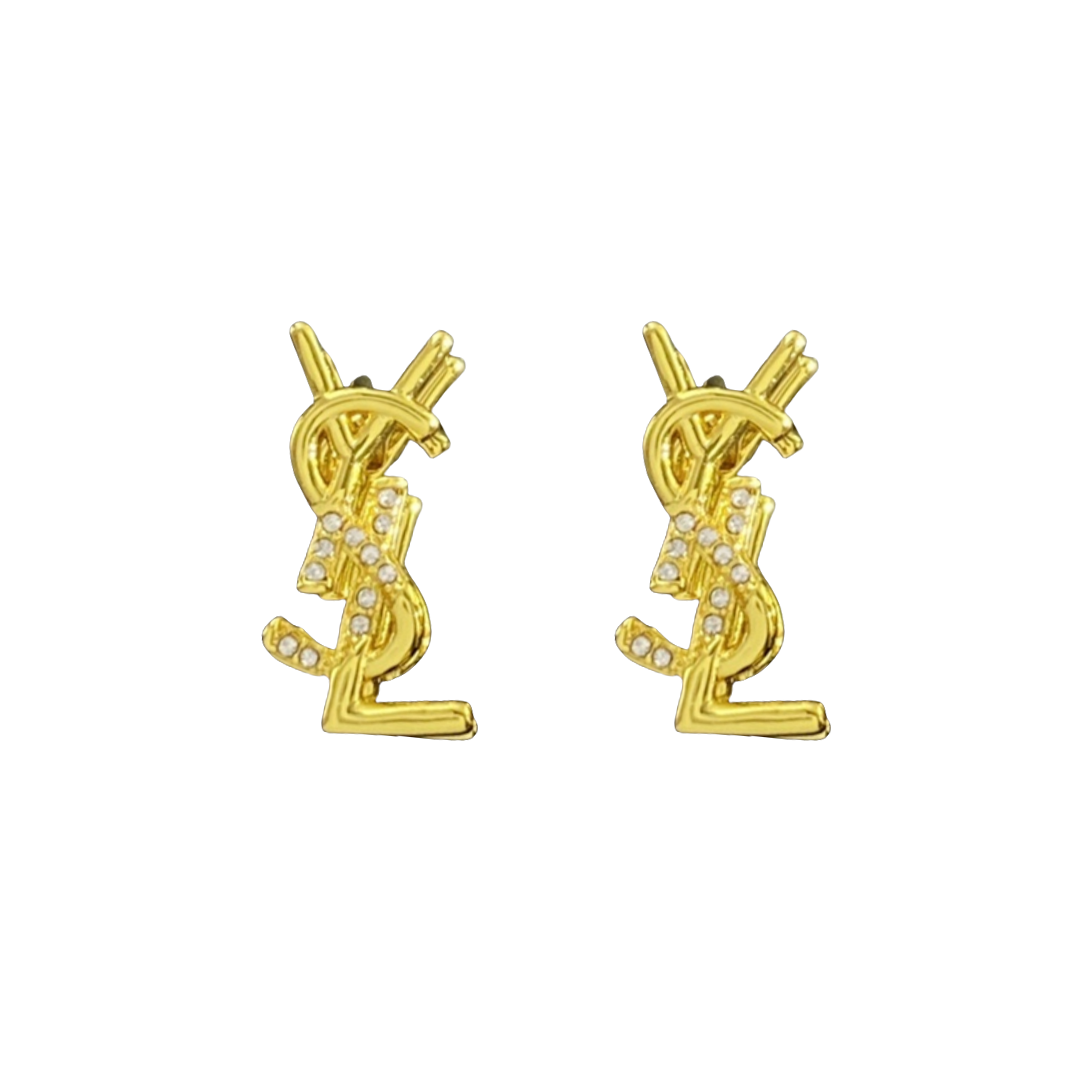 YYE094 ysl monogram earrings clip - ccjewelryacc