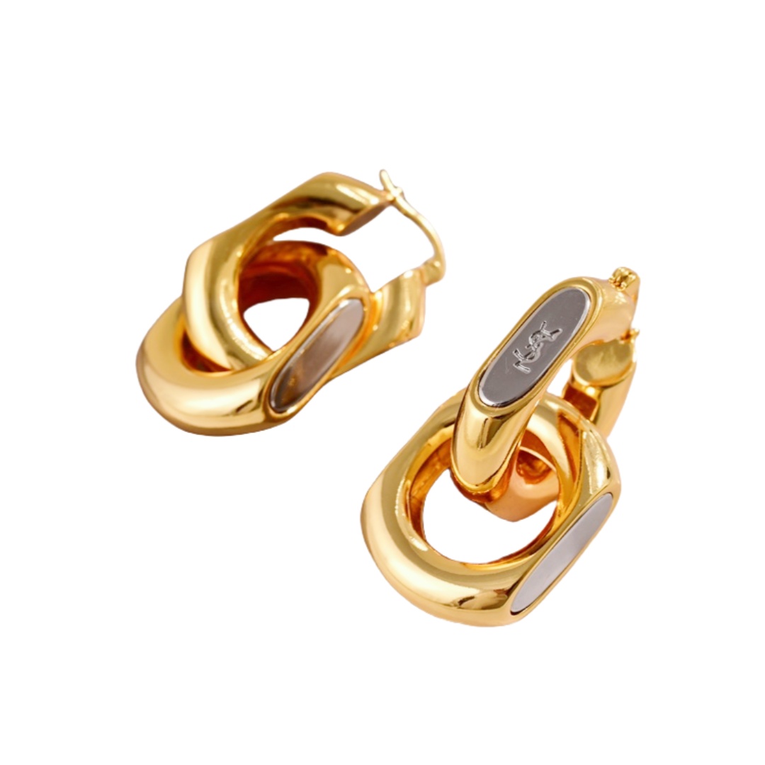 YYE053 LE CASSANDRE Link chain metal earring - ccjewelryacc