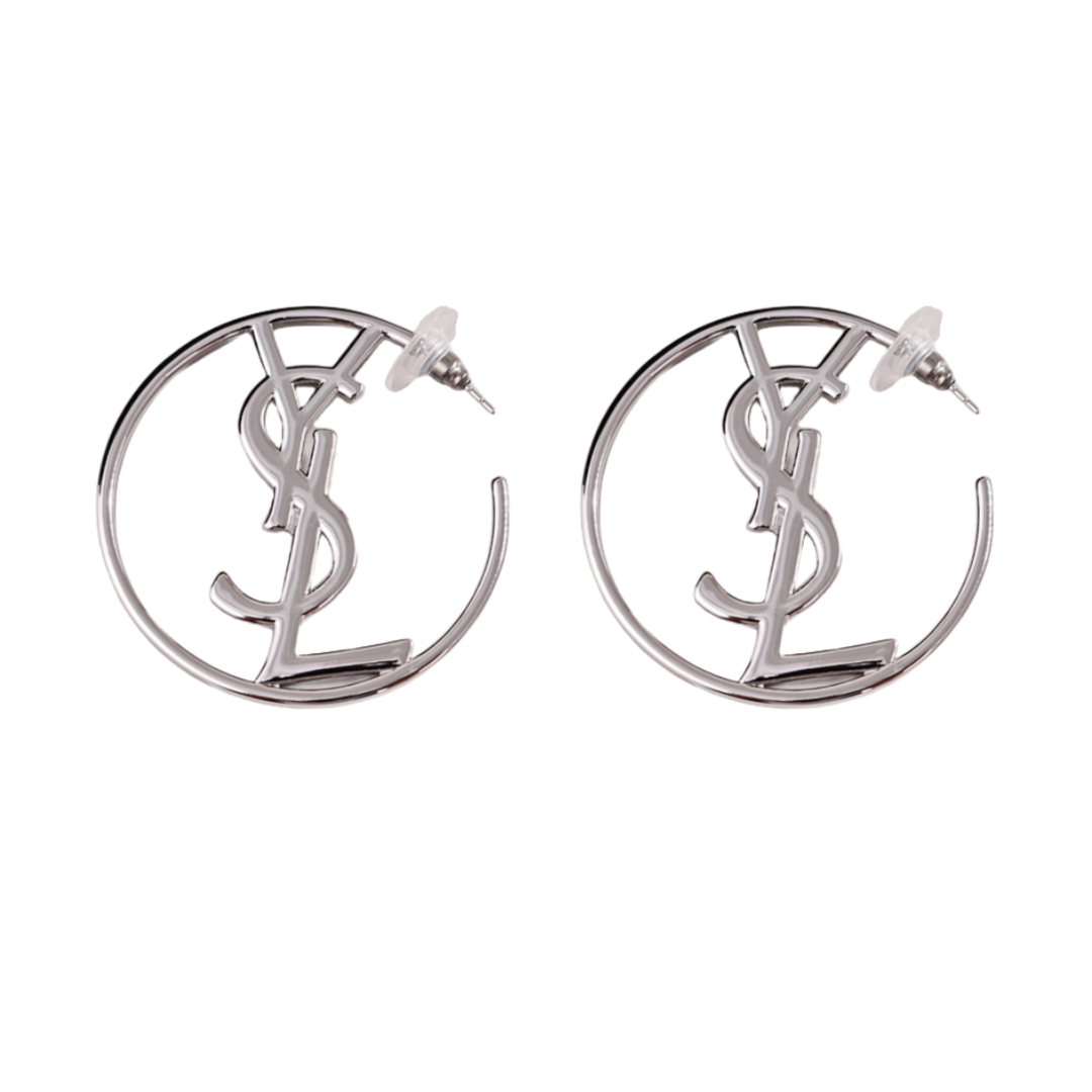 YYE055 YVES Monogram Hoop Earrings - ccjewelryacc