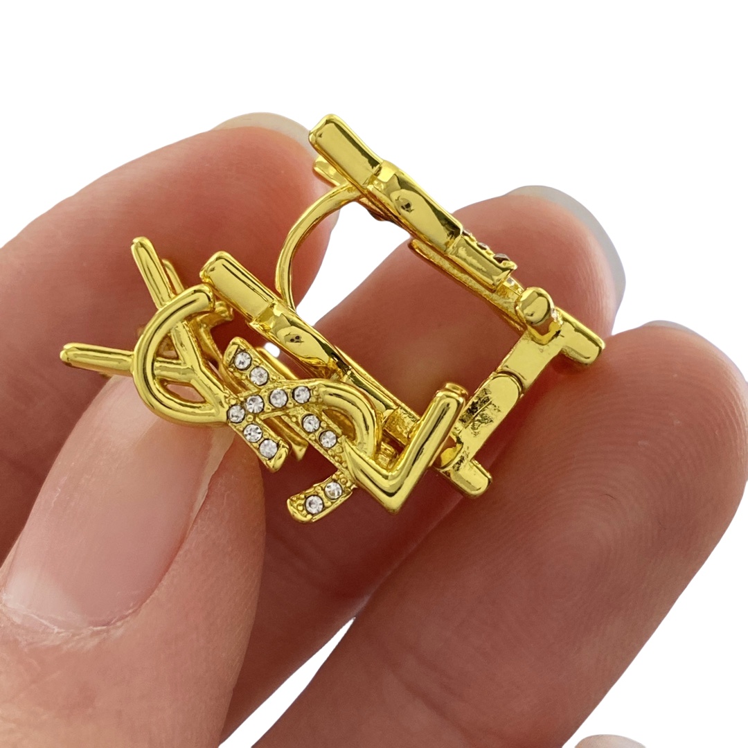 YYE094 ysl monogram earrings clip - ccjewelryacc
