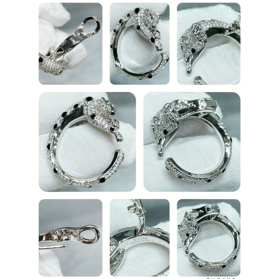 CTEV014 18k White Gold PANTHÈRE DE CARTIER EARRINGS Clip - ccjewelryacc