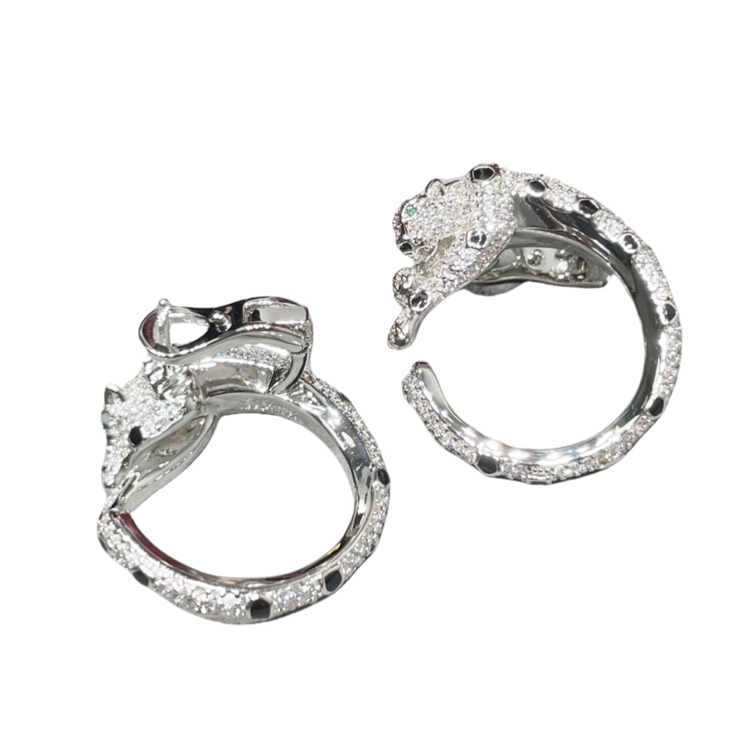 CTEV014 18k White Gold PANTHÈRE DE CARTIER EARRINGS Clip - ccjewelryacc