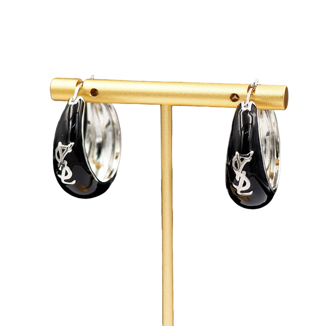 YYE079 ysl enamel hoop earrings - ccjewelryacc