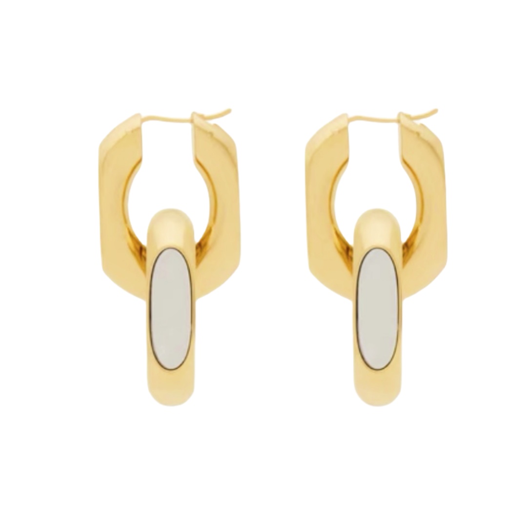 YYE053 LE CASSANDRE Link chain metal earring - ccjewelryacc