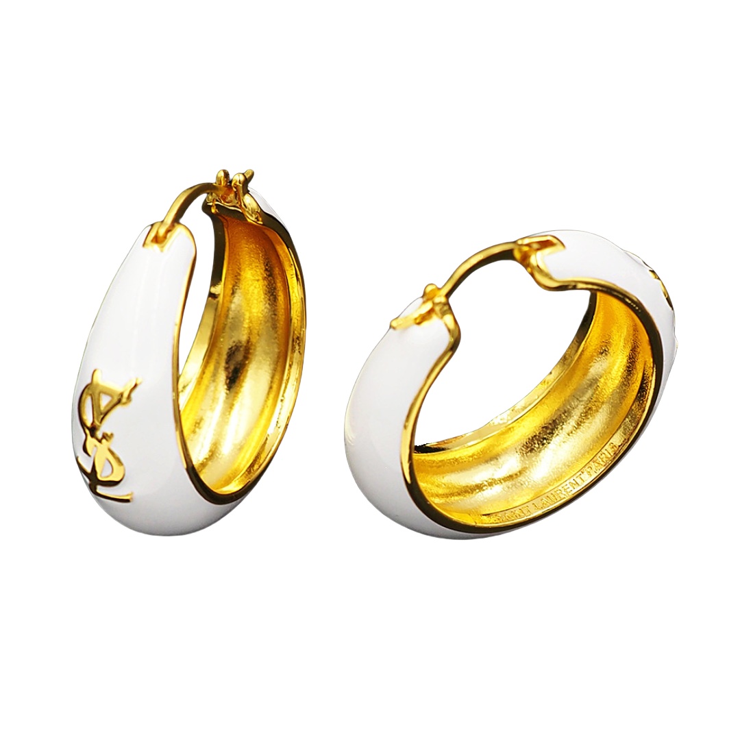 YYE079 ysl enamel hoop earrings - ccjewelryacc