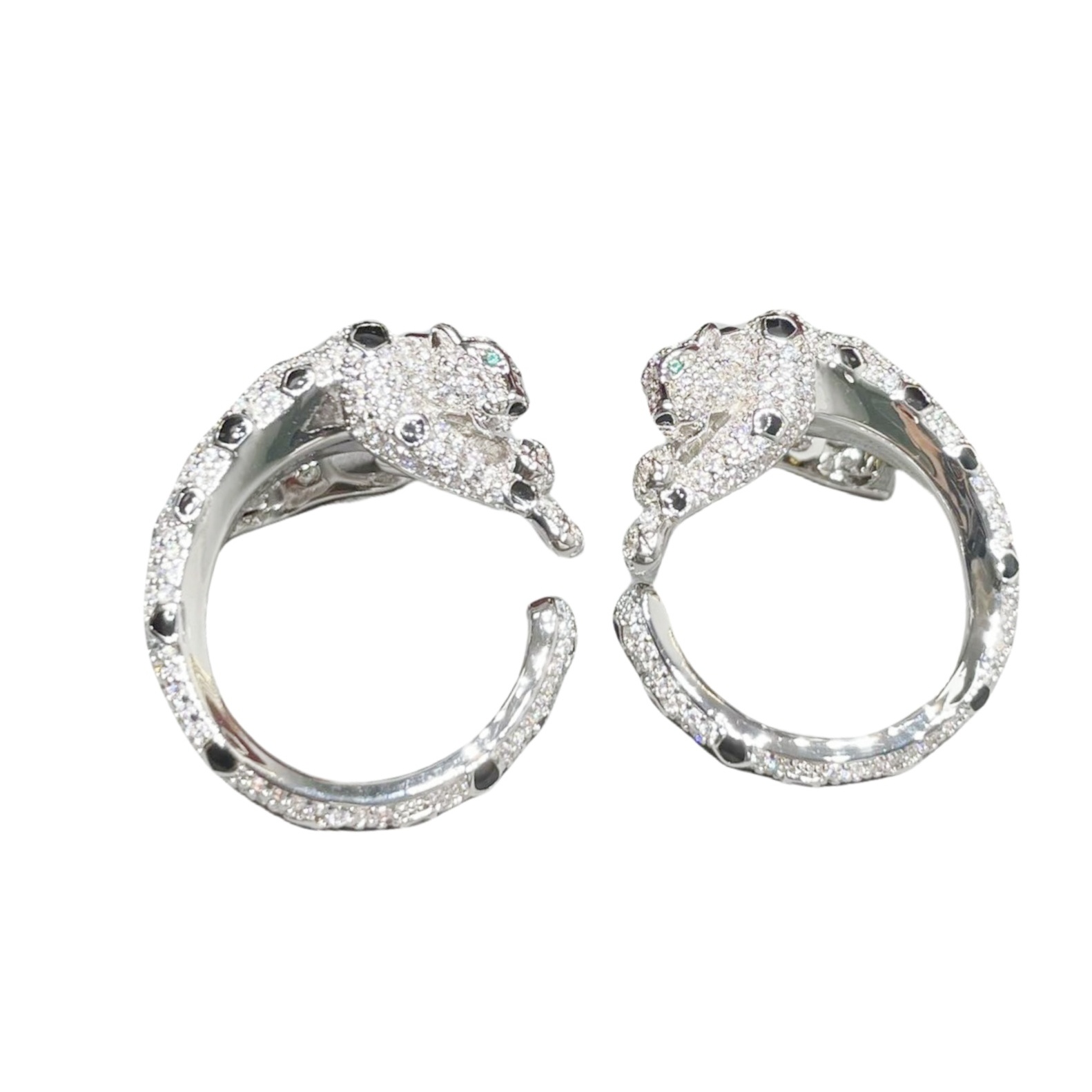CTEV014 18k White Gold PANTHÈRE DE CARTIER EARRINGS Clip - ccjewelryacc