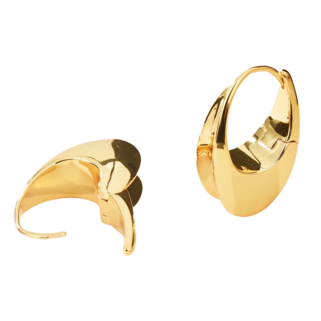 YYE044 YVES Arty gold-tone hoop earrings - ccjewelryacc