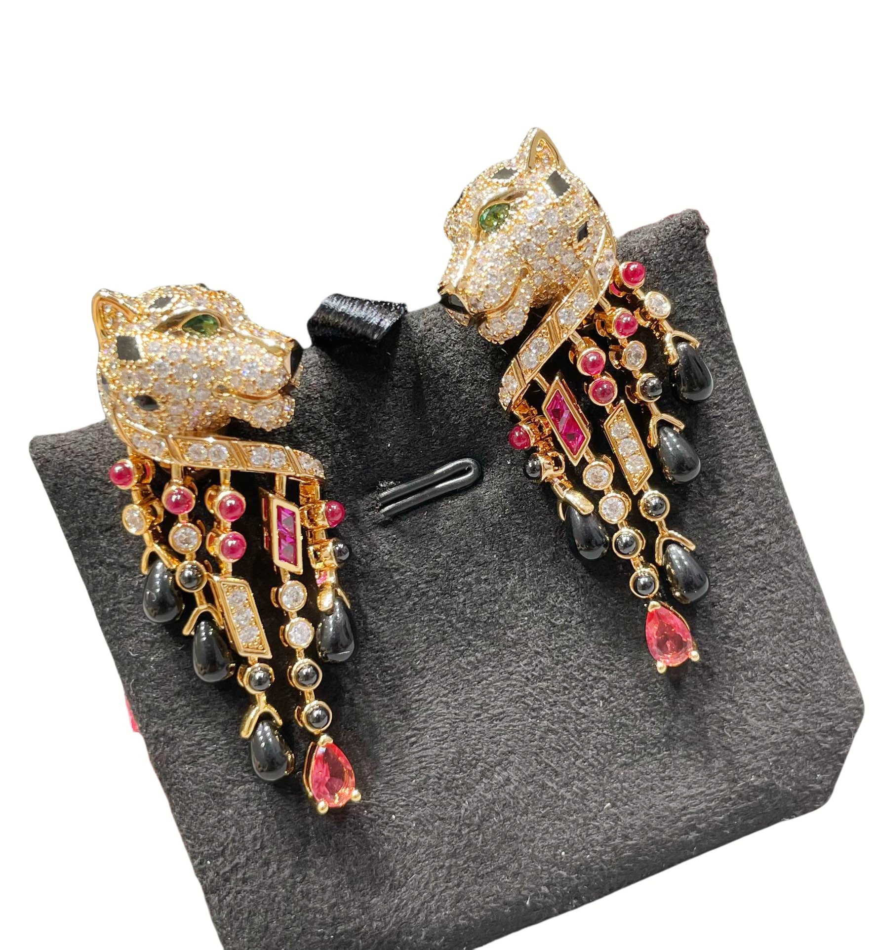 CTEV015 18k White Gold PANTHÈRE DE CARTIER Tassels EARRINGS Clip - ccjewelryacc