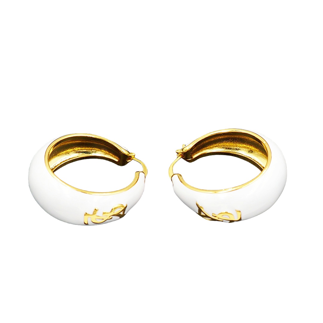 YYE079 ysl enamel hoop earrings - ccjewelryacc