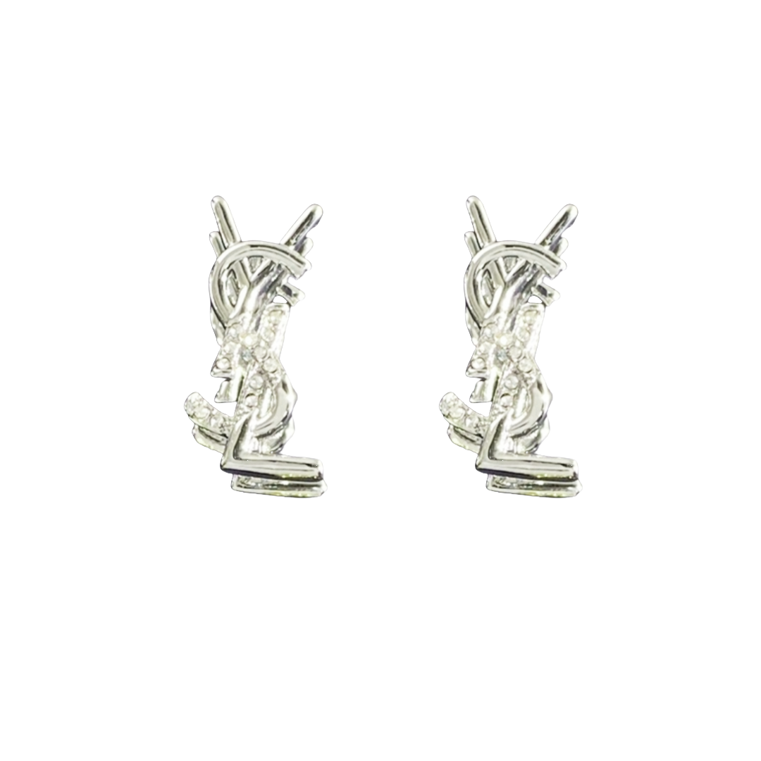 YYE094 ysl monogram earrings clip - ccjewelryacc