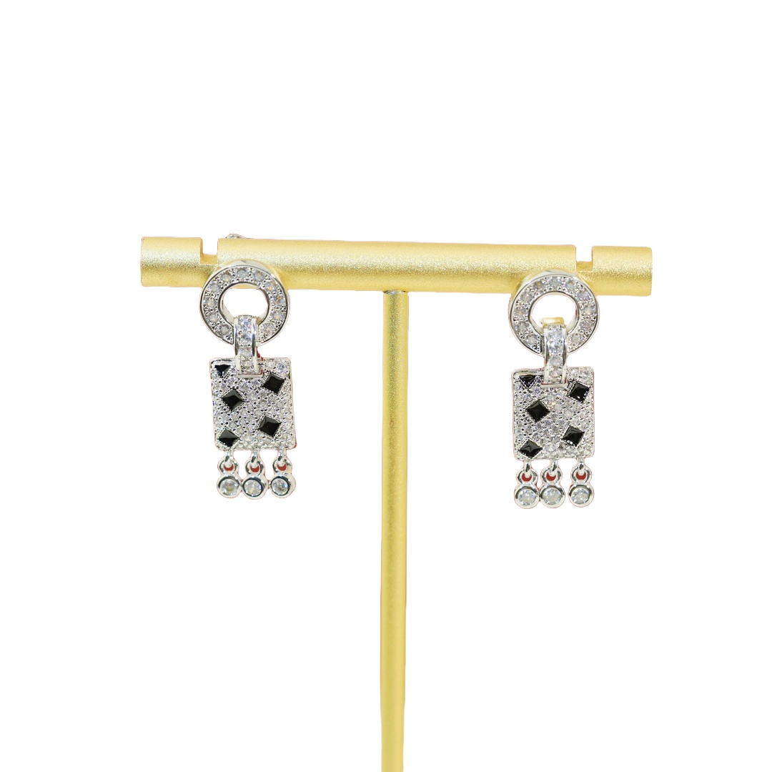 CTE033 Full diamond panther Stud earrings - ccjewelryacc