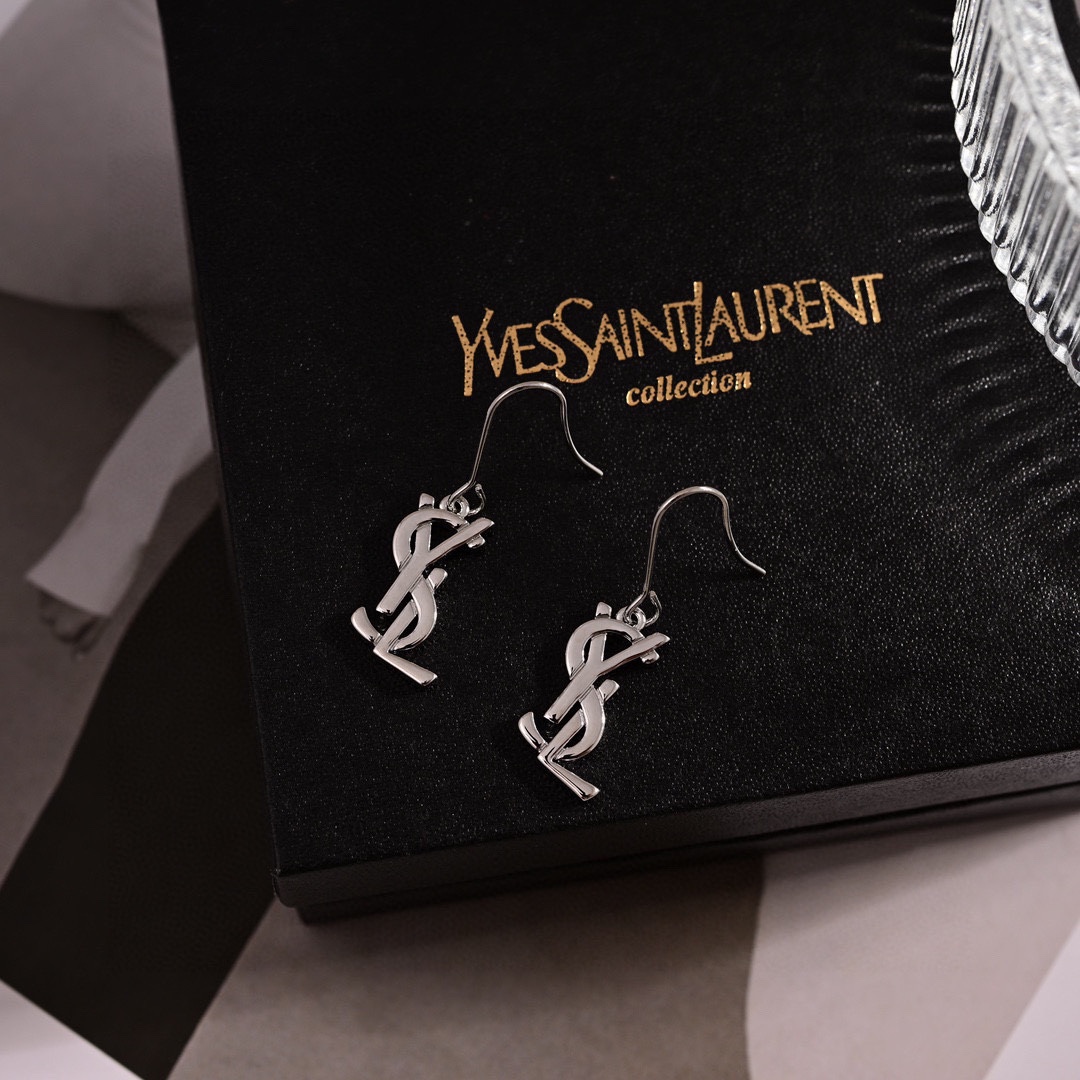 YYE090 ysl monogram dangle earrings - ccjewelryacc
