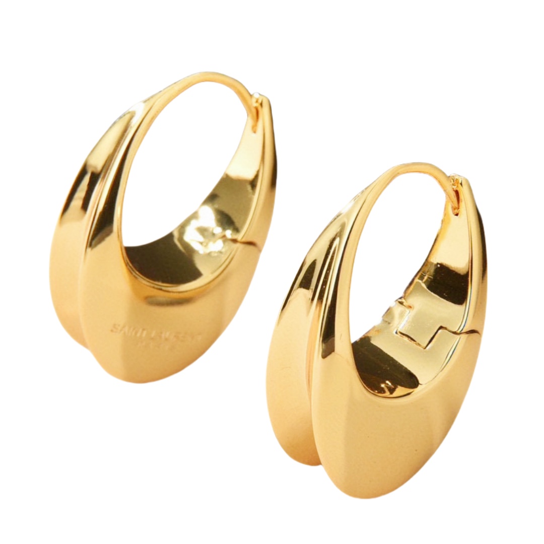 YYE044 YVES Arty gold-tone hoop earrings - ccjewelryacc