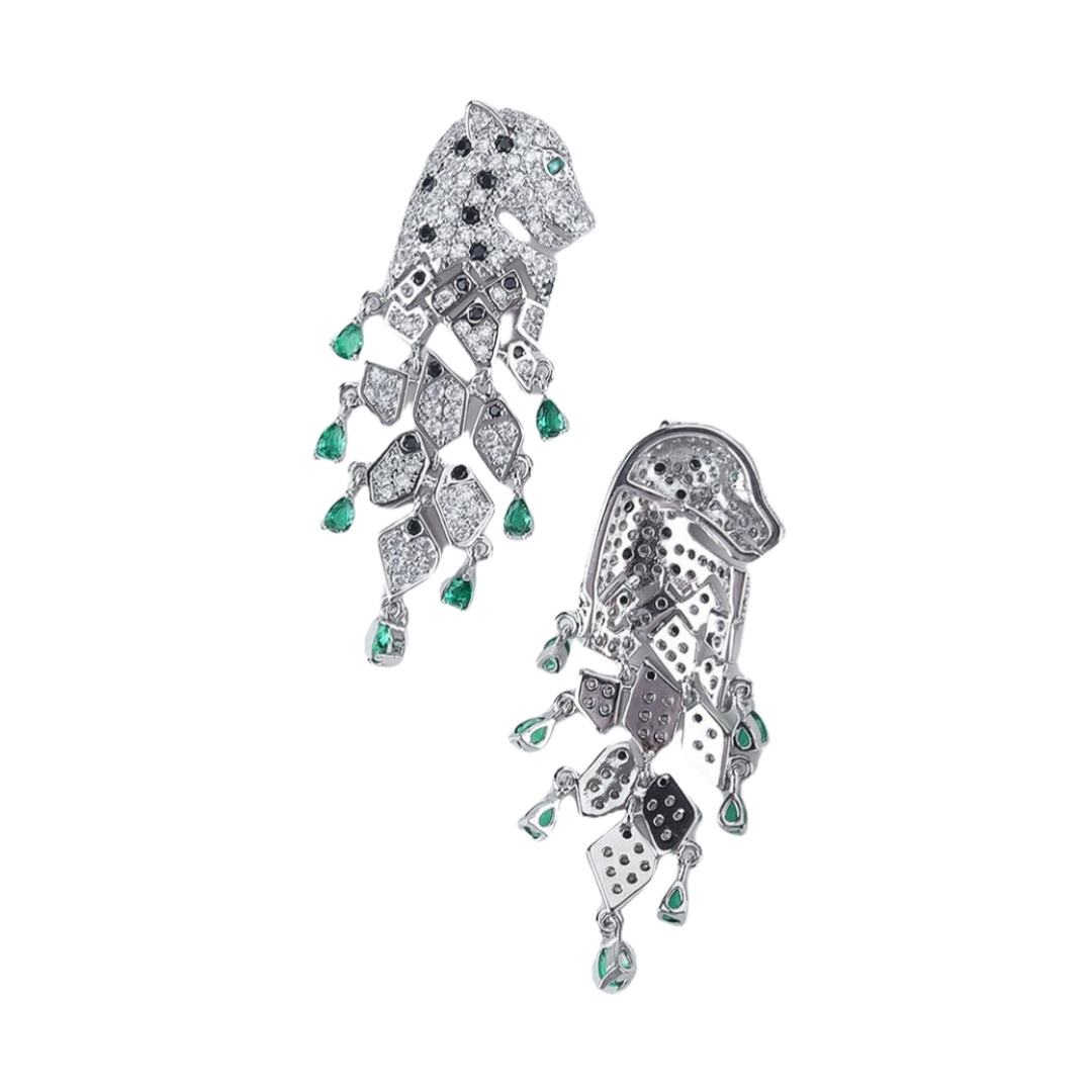 CTEV006 18k Gold full diamond panthère de cartier earrings - ccjewelryacc
