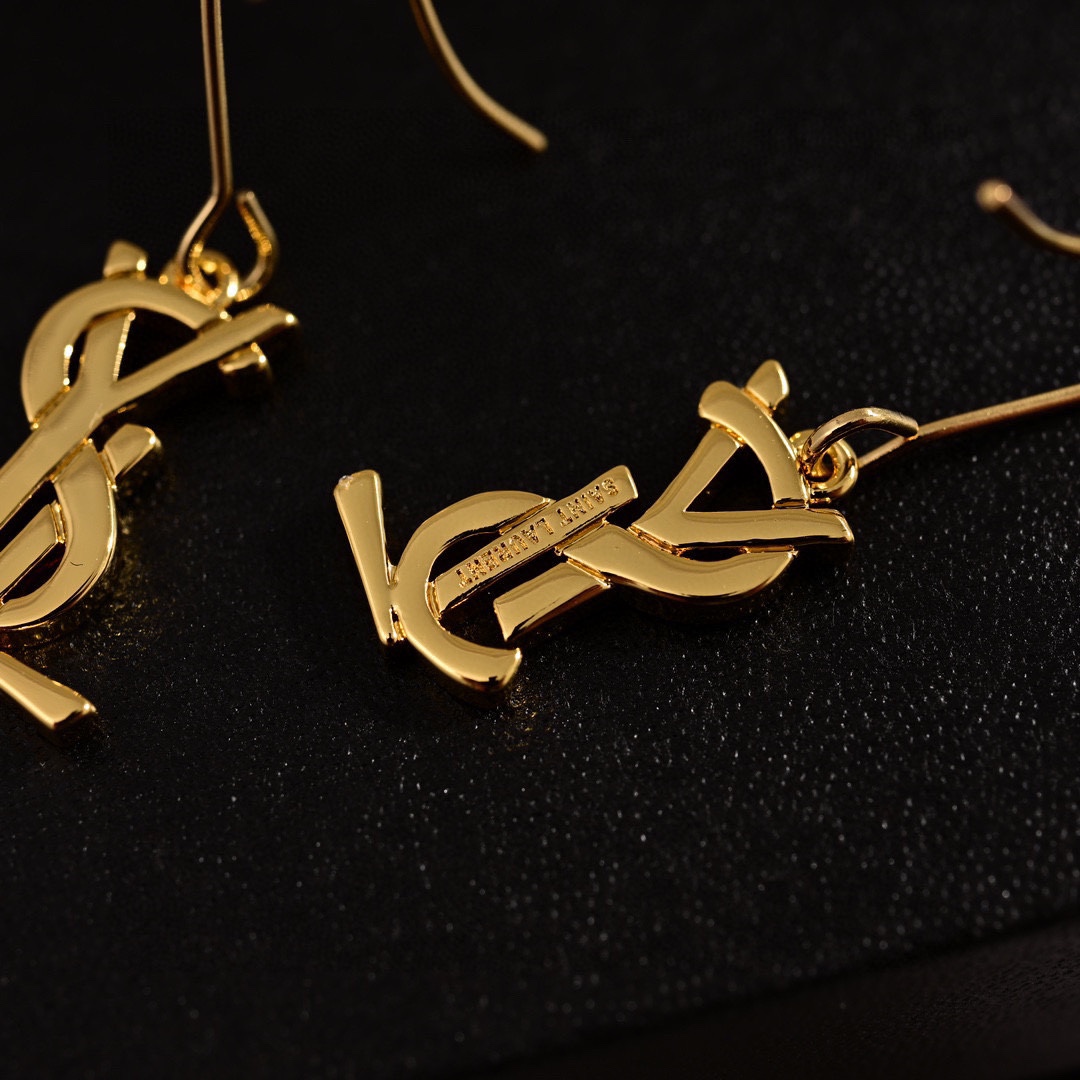 YYE090 ysl monogram dangle earrings - ccjewelryacc
