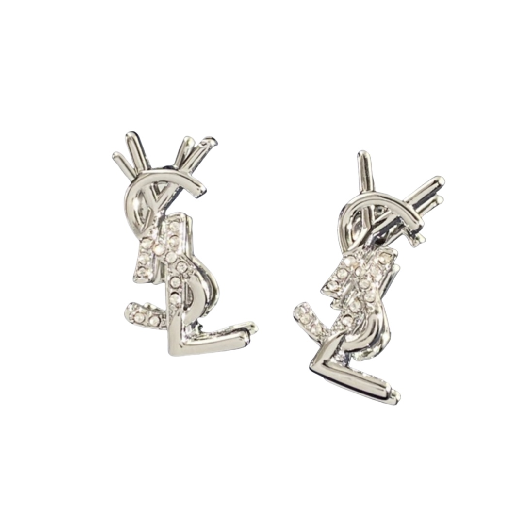 YYE094 ysl monogram earrings clip - ccjewelryacc