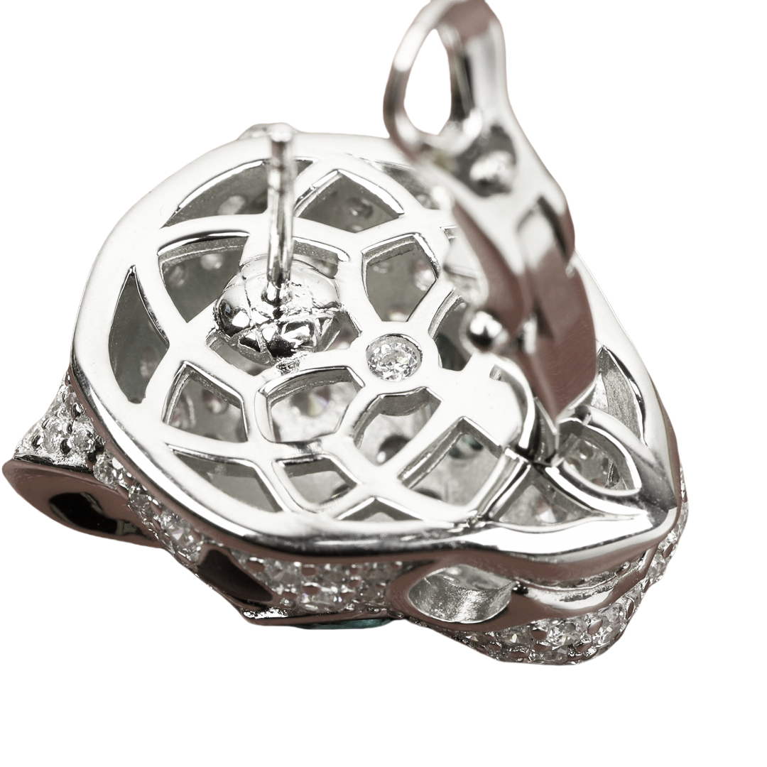 CTES002 S925 Sterling silver Panthère de Cartier earrings clip, paved 18K White Gold - ccjewelryacc