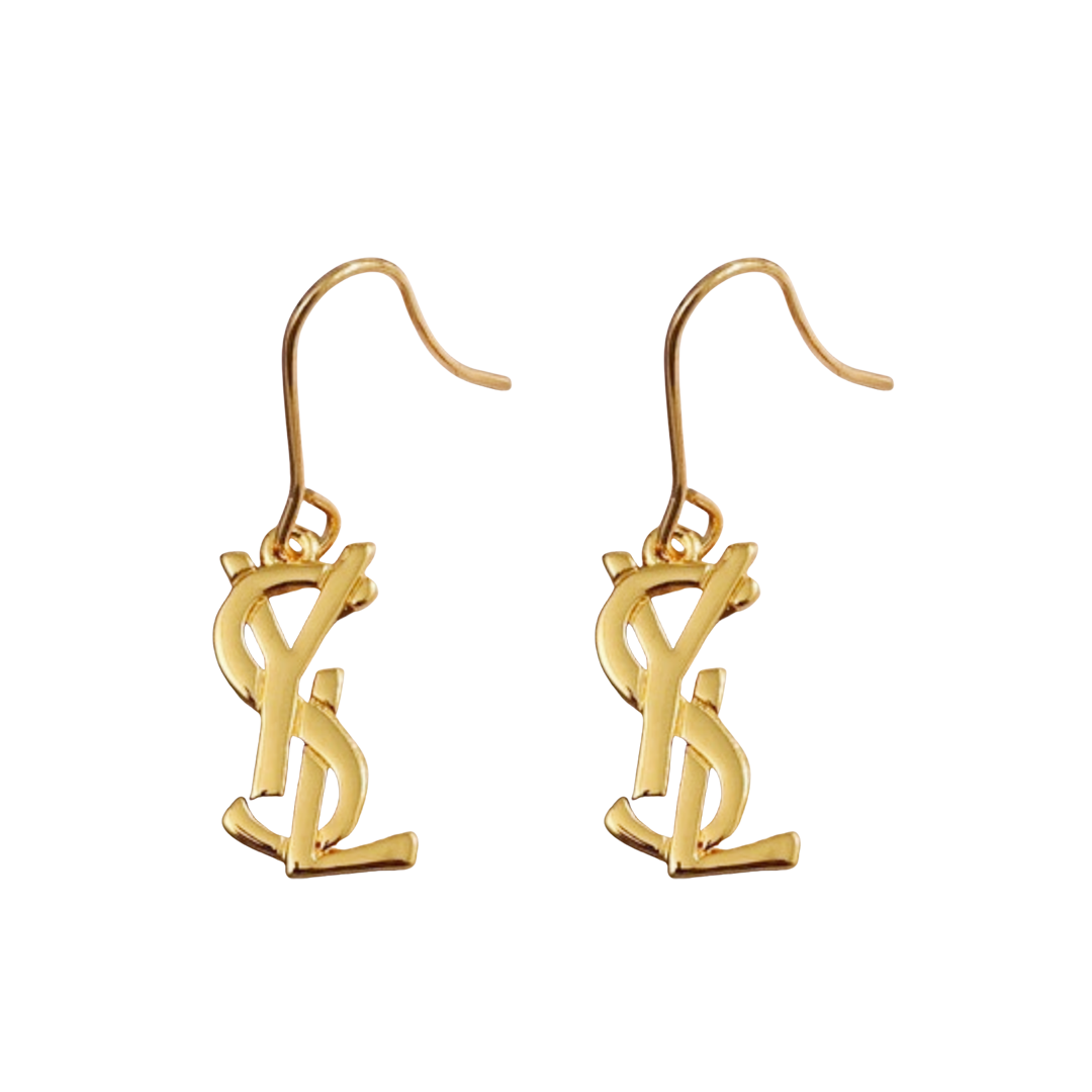 YYE090 ysl monogram dangle earrings - ccjewelryacc