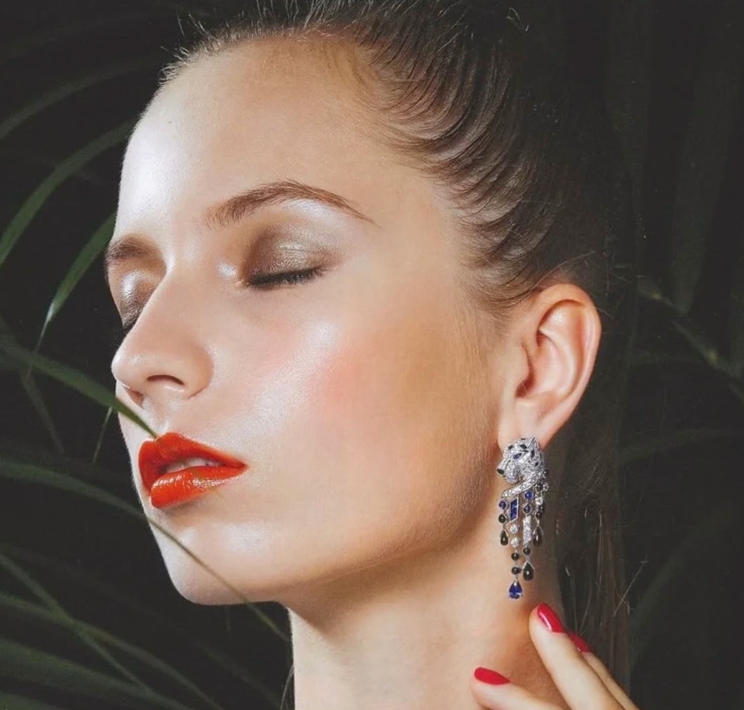 CTEV015 18k White Gold PANTHÈRE DE CARTIER Tassels EARRINGS Clip - ccjewelryacc