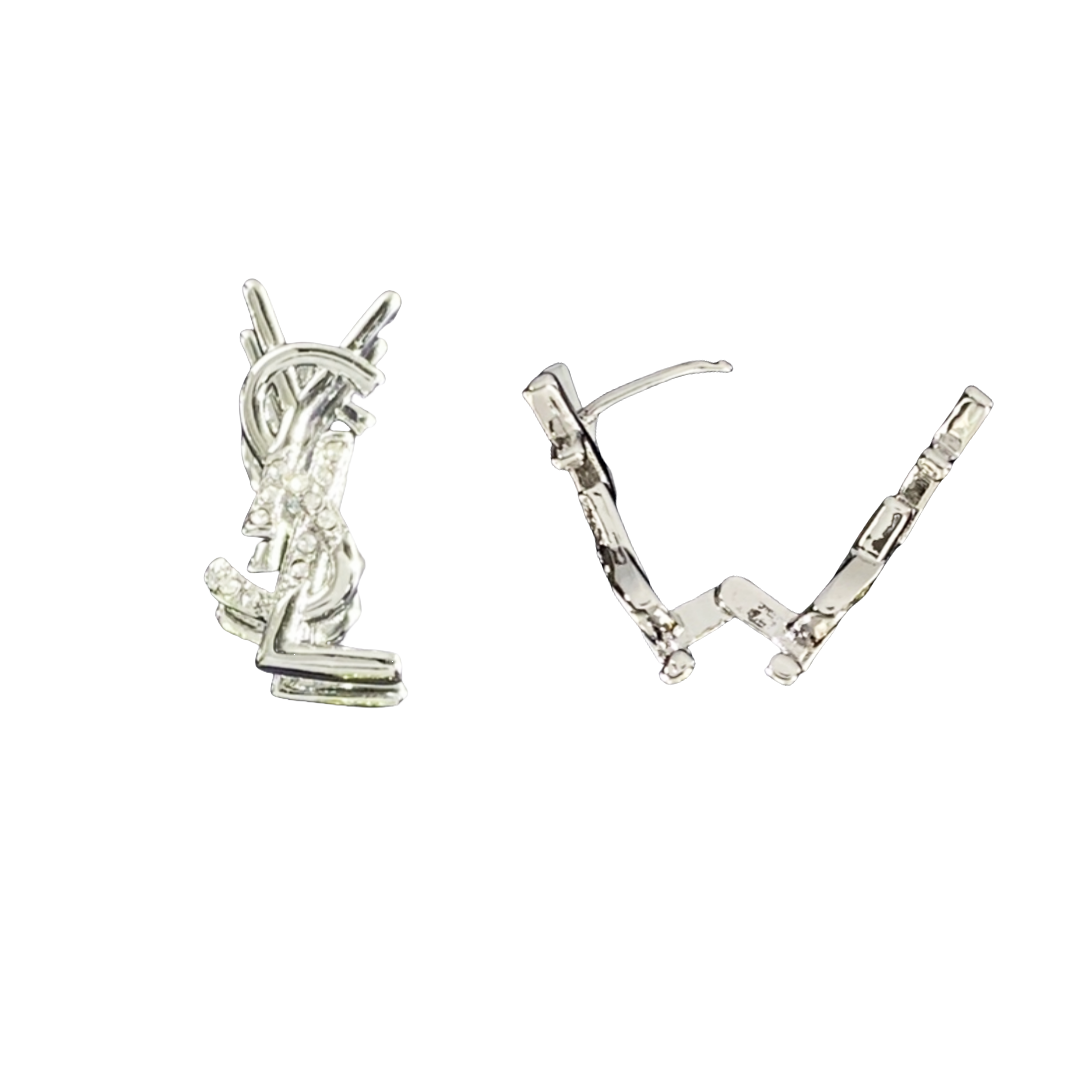YYE094 ysl monogram earrings clip - ccjewelryacc