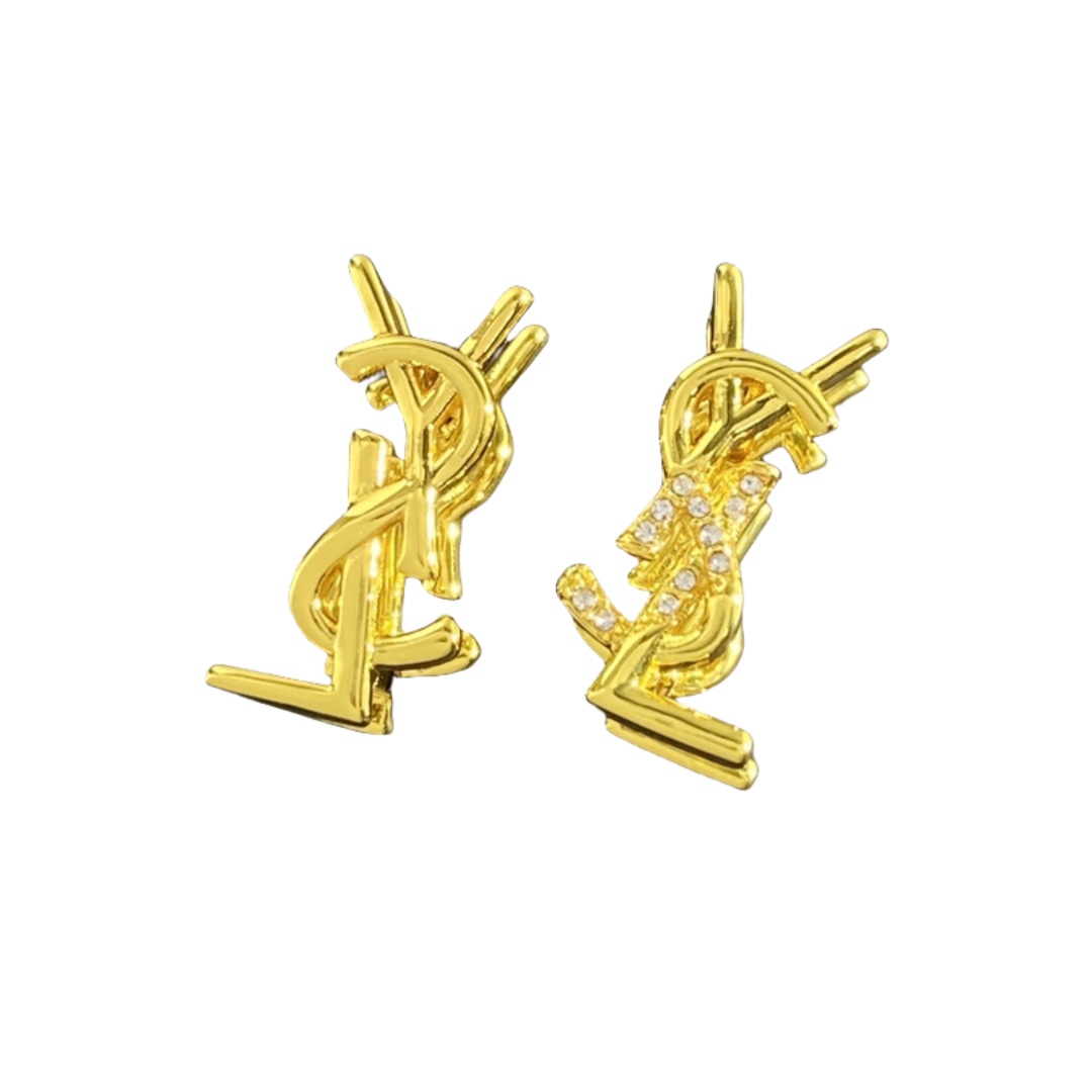 YYE094 ysl monogram earrings clip - ccjewelryacc