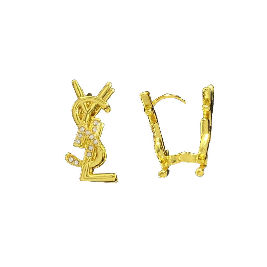 YYE094 ysl monogram earrings clip - ccjewelryacc