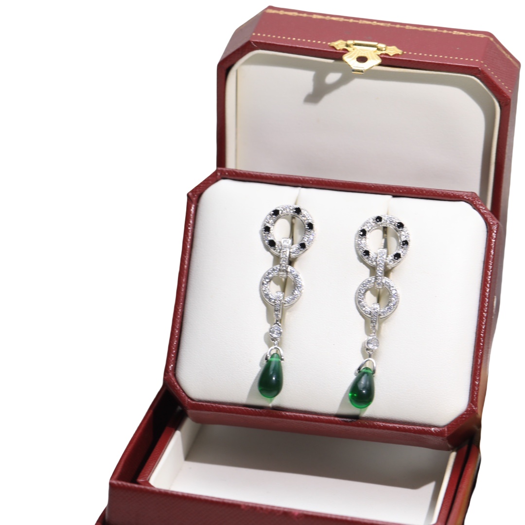 CTEV013 18k White Gold PANTHÈRE DE CARTIER EARRINGS Clip - ccjewelryacc