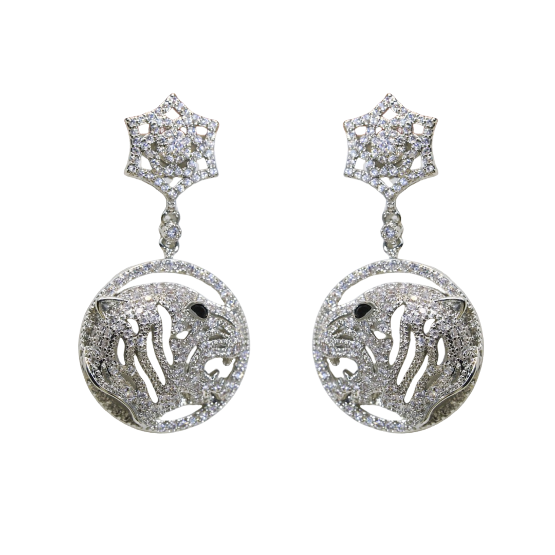 CTEV008 18K White Gold PANTHÈRE DE CARTIER EARRINGS - ccfashionjewelry