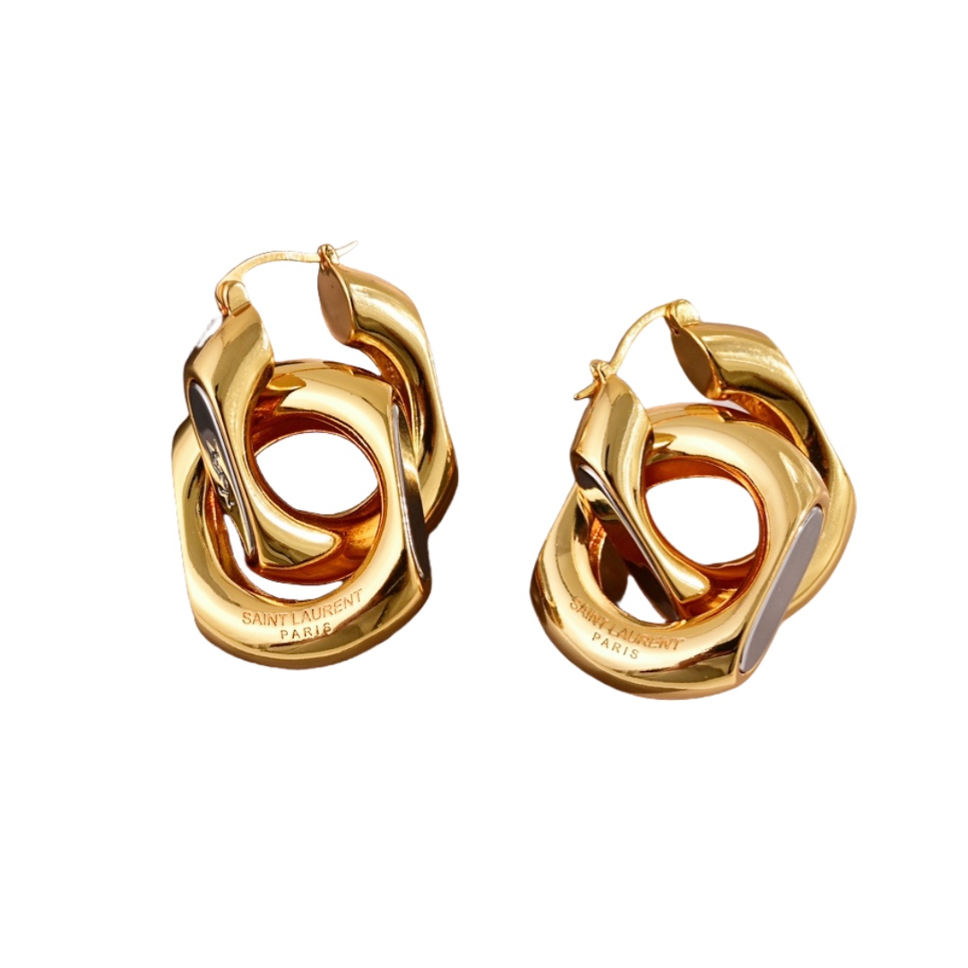 YYE053 LE CASSANDRE Link chain metal earring - ccjewelryacc