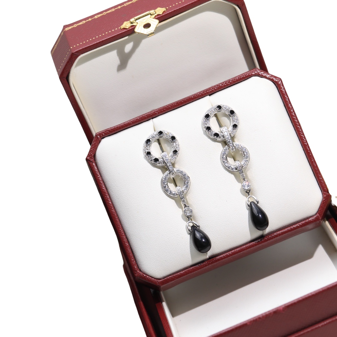 CTEV013 18k White Gold PANTHÈRE DE CARTIER EARRINGS Clip - ccjewelryacc