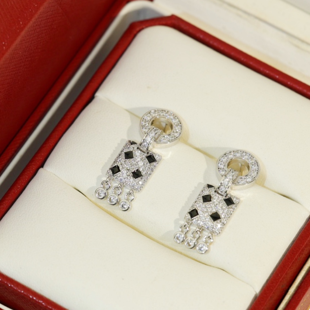 CTE033 Full diamond panther Stud earrings - ccjewelryacc