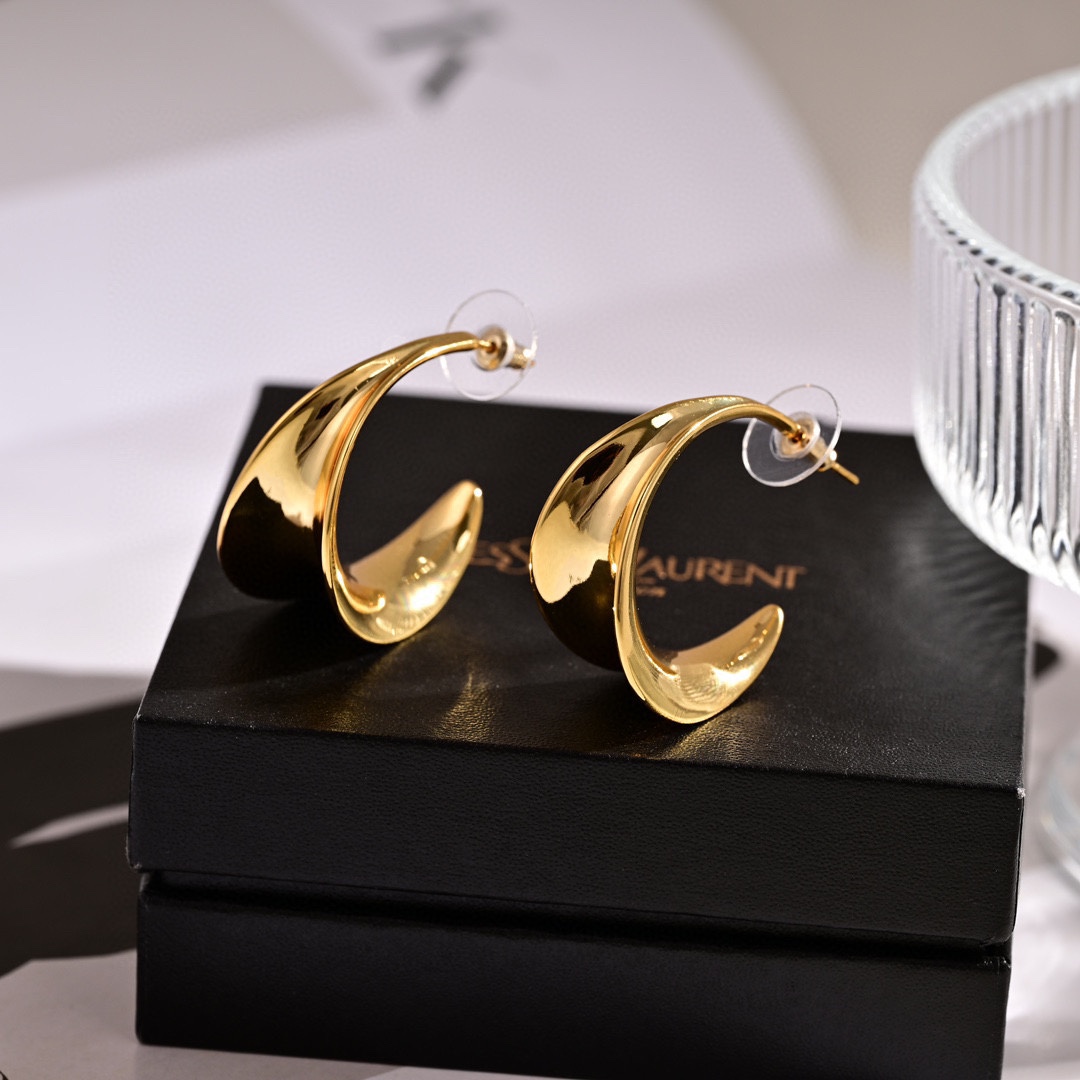 YYE095 ysl hoop earrings - ccjewelryacc
