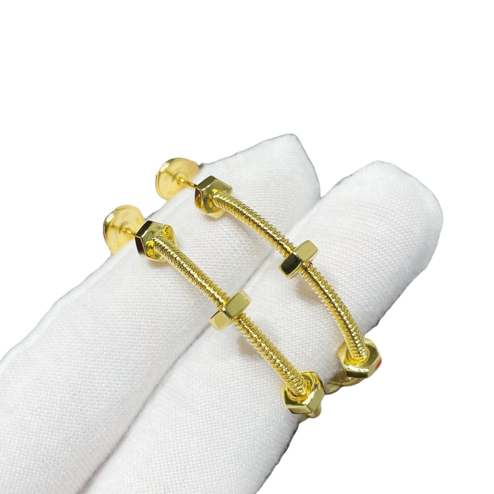 CTEV040 18K ECROU DE CARTIER HOOP EARRINGS - ccjewelryacc