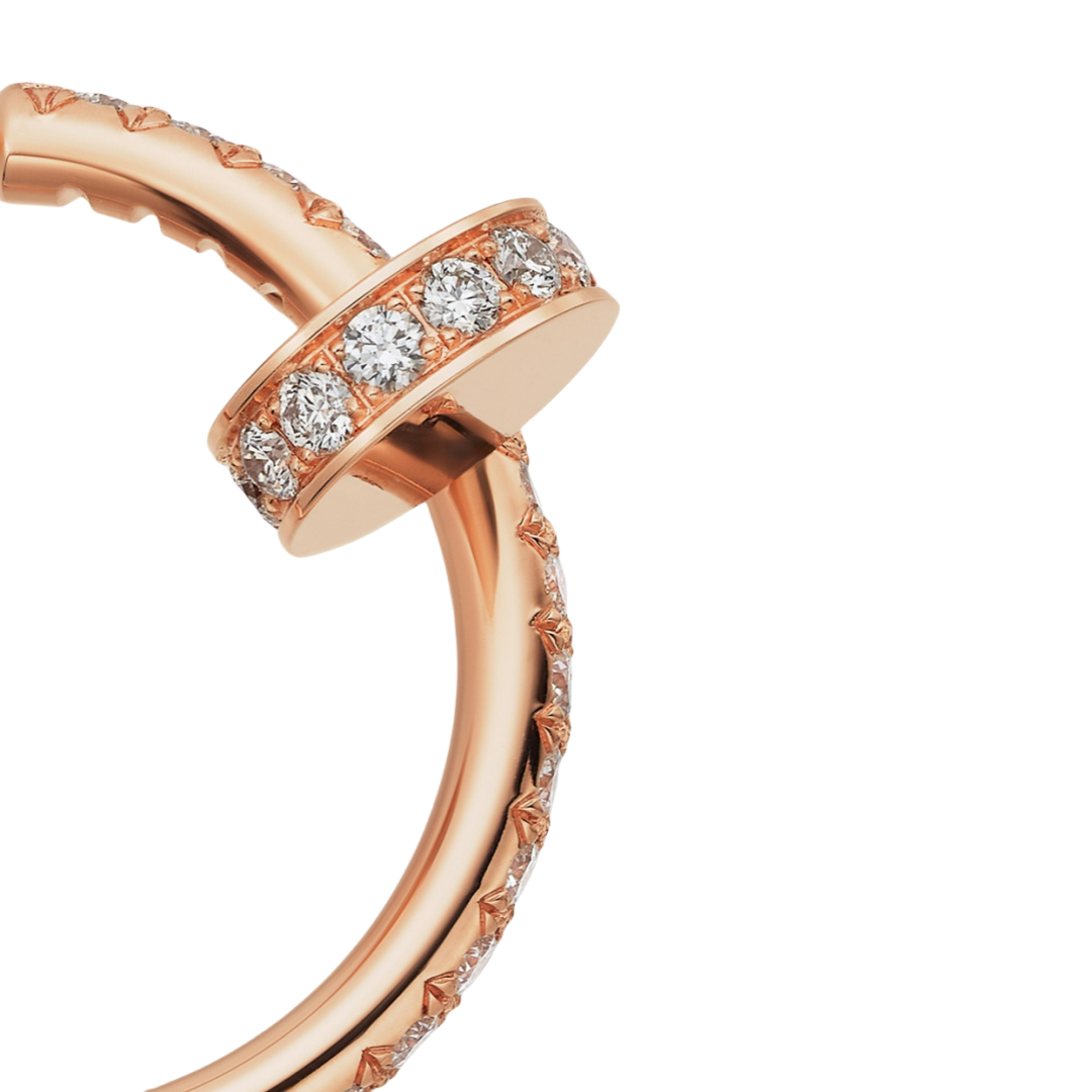 CTEV036 18K Juste un Clou hoop earrings, small model, paved - ccjewelryacc