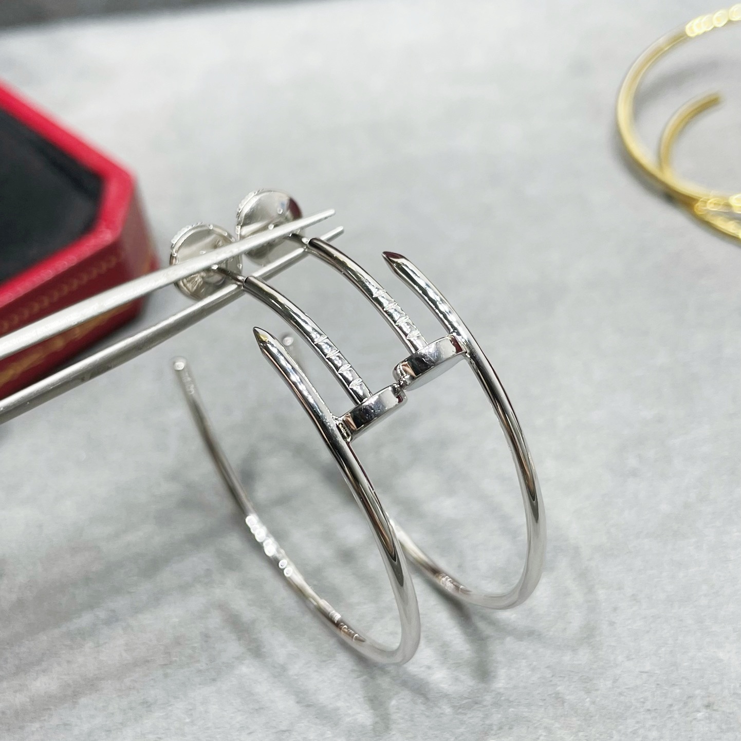 CTEV032 18K Cartier Juste un Clou hoop earrings, large model - ccjewelryacc