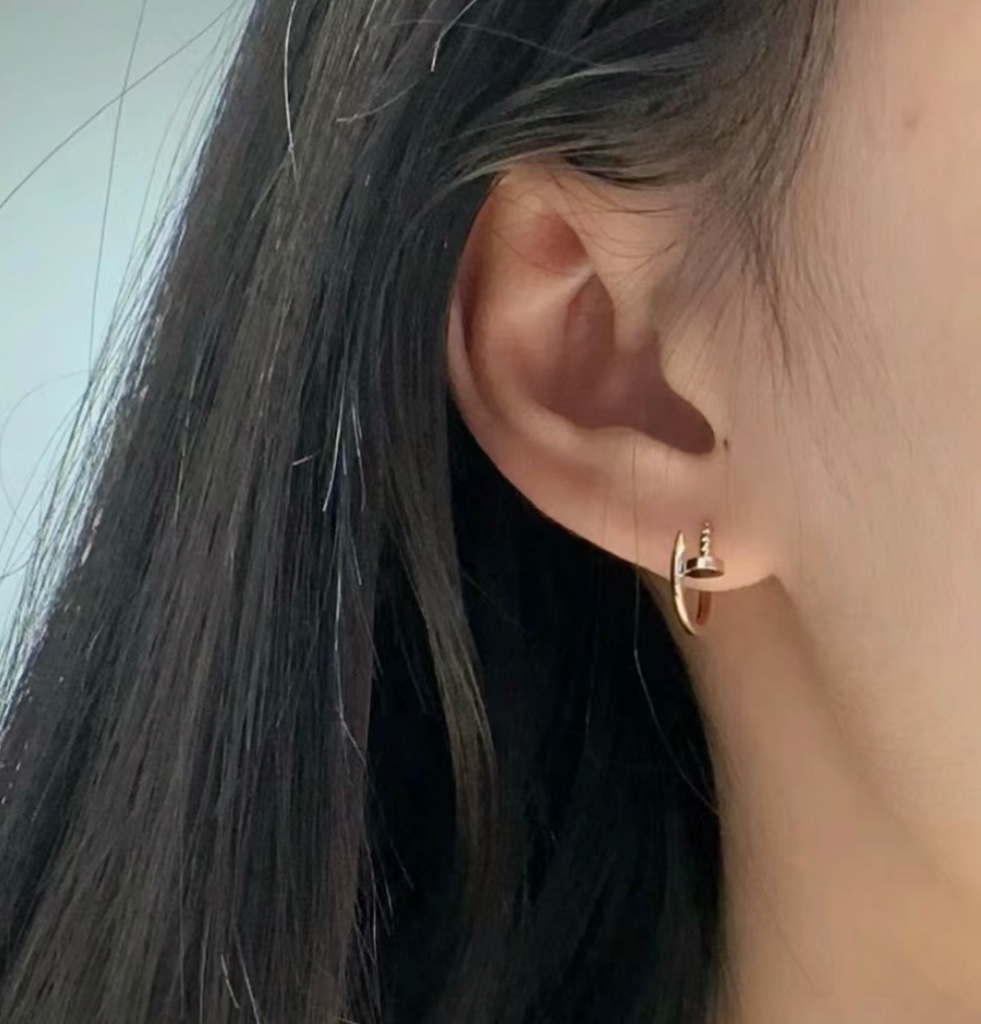 CTEV035 18K Cartier Juste un Clou single hoop earring, mini model - ccjewelryacc