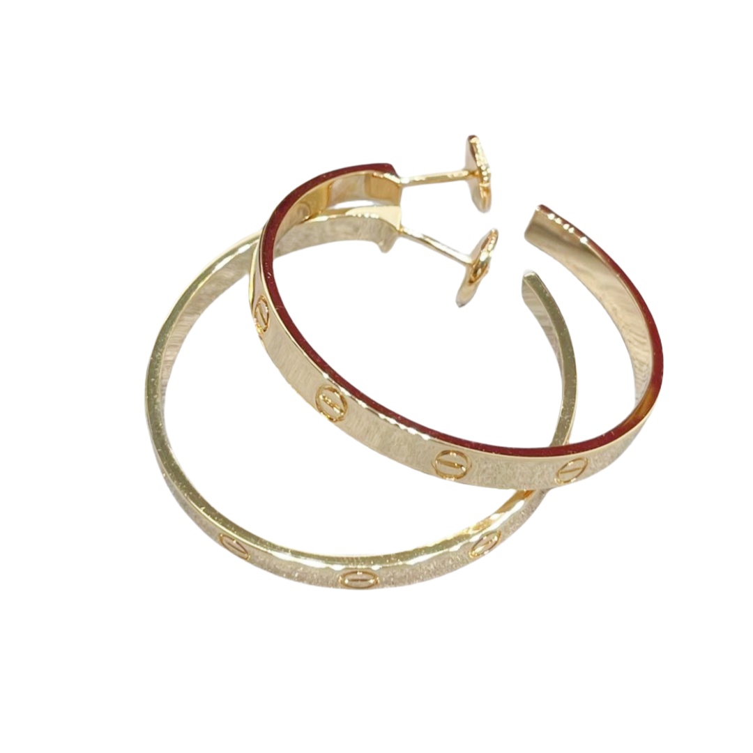 CTEV026 18K Cartier Love Hoop earrings Large Model 3.6mm - ccjewelryacc