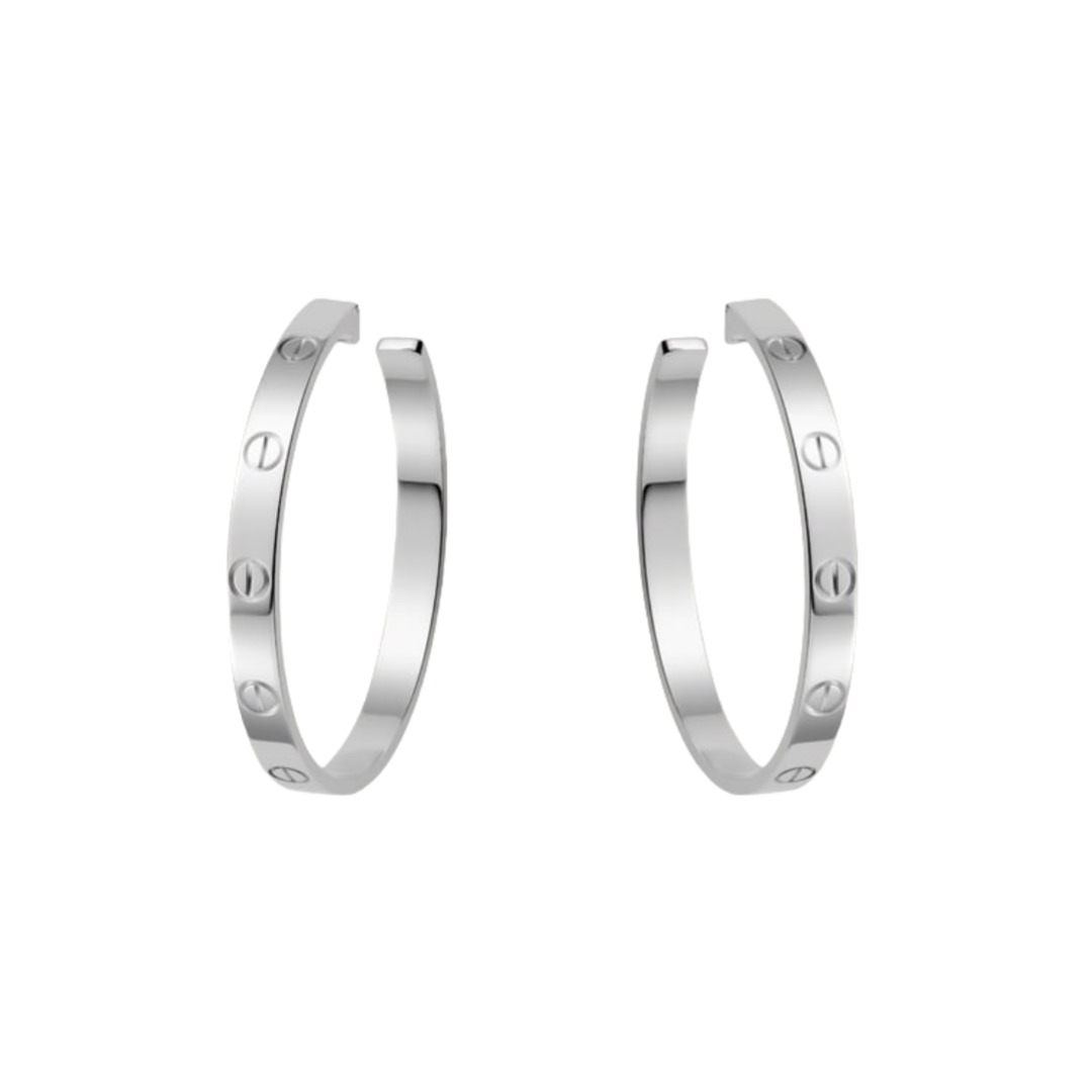 CTEV026 18K Cartier Love Hoop earrings Large Model 3.6mm - ccjewelryacc